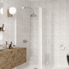 Curved shower enclosure Hietakari Infinia 268, white frame, clear glass Curved shower enclosure Hietakari Infinia 268, white frame, clear glass