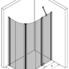 Curved shower enclosure Hietakari Infinia 271 – 3D drawing Curved shower enclosure Hietakari Infinia 271, hinged door + hinged door with fixed part – 3