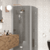 Curved shower enclosure Hietakari Infinia 273, aluminium frame, grey tinted glass Curved shower enclosure Hietakari Infinia 273, aluminium frame, grey tinted glass
