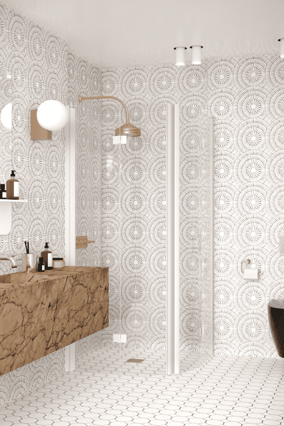 Curved shower enclosure Hietakari Infinia 273, folding door + folding door
