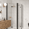 Curved shower enclosure Hietakari Infinia 275, black frame, clear glass Curved shower enclosure Hietakari Infinia 275, black frame, clear glass