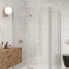 Curved shower enclosure Hietakari Infinia 276, aluminium frame, clear glass Curved shower enclosure Hietakari Infinia 276, hinged door with fixed part + hinged door with fixed part – 4