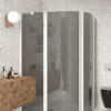 Curved shower enclosure Hietakari Infinia 276, white frame, grey tinted glass Curved shower enclosure Hietakari Infinia 276, white frame, grey tinted glass