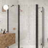 Curved shower enclosure Hietakari Infinia 277, black frame, clear glass Curved shower enclosure Hietakari Infinia 277, black frame, clear glass