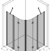 Curved shower enclosure Hietakari Infinia 278 – 3D drawing Curved shower enclosure Hietakari Infinia 278, folding door with fixed part + folding door with fixed part – 3