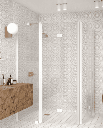 Curved shower enclosure Hietakari Infinia 278, folding door with fixed part + folding door with fixed part