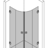 Curved shower enclosure Hietakari Vetro 552 – 3D drawing Curved shower enclosure Hietakari Vetro 552 – 3D drawing