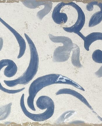 Valencian hydraulic-pattern porcelain floor tile Dune Antiga Barraquetes Azul, 20x20 cm, 9 mm, blue