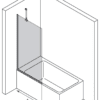 Fixed bath screen Hietakari Vetro VB1 – dimension drawing Fixed bath screen Hietakari Vetro VB1 – dimension drawing