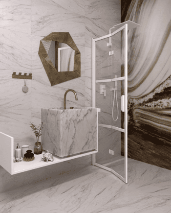 Folding shower screen Hietakari Bläk 882 Tokyo