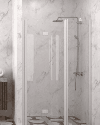 Folding shower door with fixed part and wall magnet Hietakari Infinia 236
