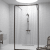 Walk-in shower screen Hietakari Bläk 712 New York, black frame, bronze tinted glass Walk-in shower screen Hietakari Bläk 712 New York, black frame, bronze tinted glass