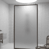 Walk-in shower screen Hietakari Bläk 712 New York, black frame, satin frosted glass Walk-in shower screen Hietakari Bläk 712 New York, black frame, satin frosted glass