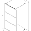 Walk-in shower screen Hietakari Bläk 713 Tokyo – dimension drawing Walk-in shower screen Hietakari Bläk 713 Tokyo – 2