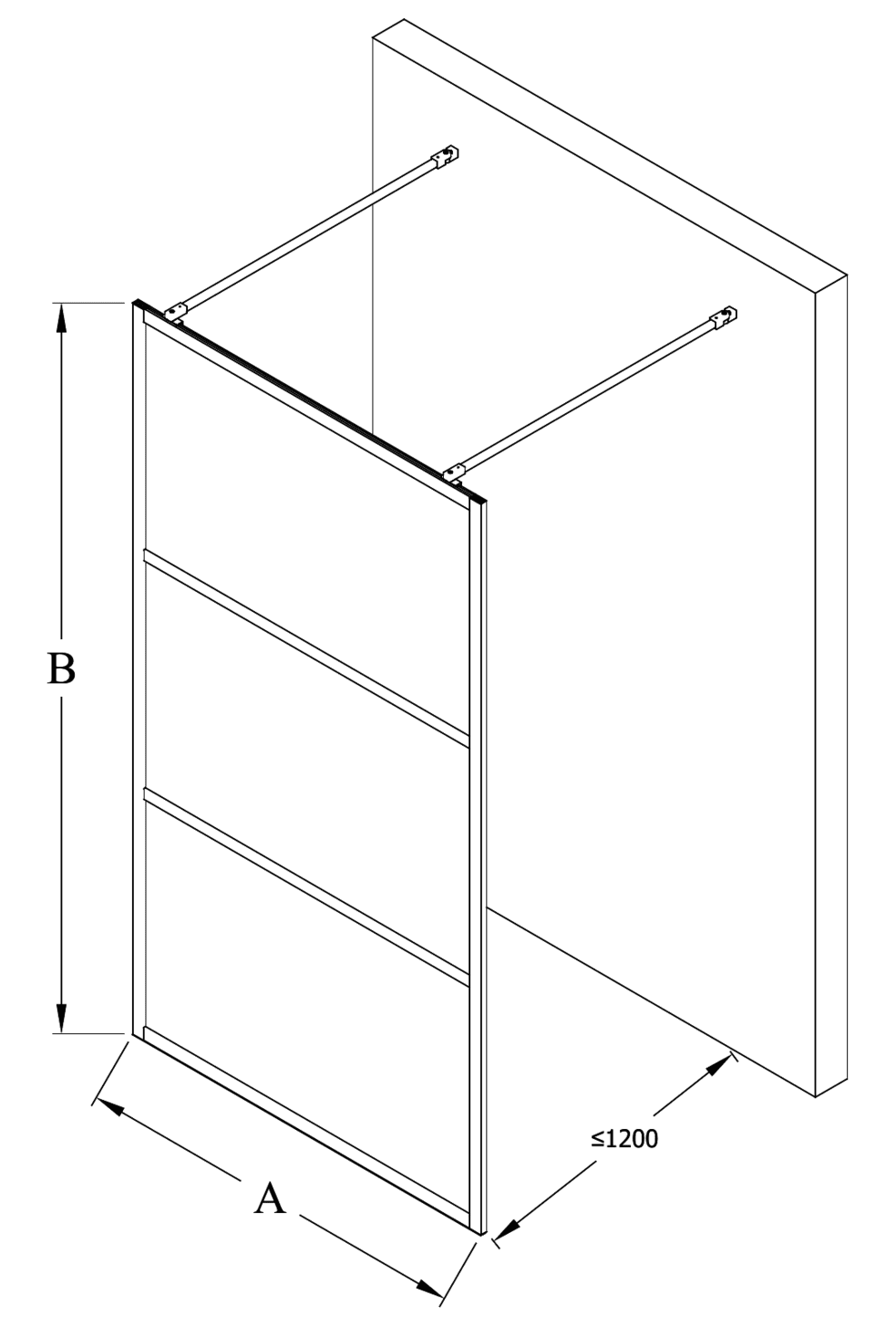 Walk-in shower screen Hietakari Bläk 713 Tokyo – 2