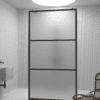 Walk-in shower screen Hietakari Bläk 713 Tokyo, white frame, satin frosted glass Walk-in shower screen Hietakari Bläk 713 Tokyo, white frame, satin frosted glass