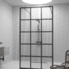Walk-in shower screen Hietakari Bläk 714 Paris, black frame, bronze tinted glass Walk-in shower screen Hietakari Bläk 714 Paris, black frame, bronze tinted glass