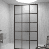 Walk-in shower screen Hietakari Bläk 714 Paris, white frame, satin frosted glass Walk-in shower screen Hietakari Bläk 714 Paris, white frame, satin frosted glass