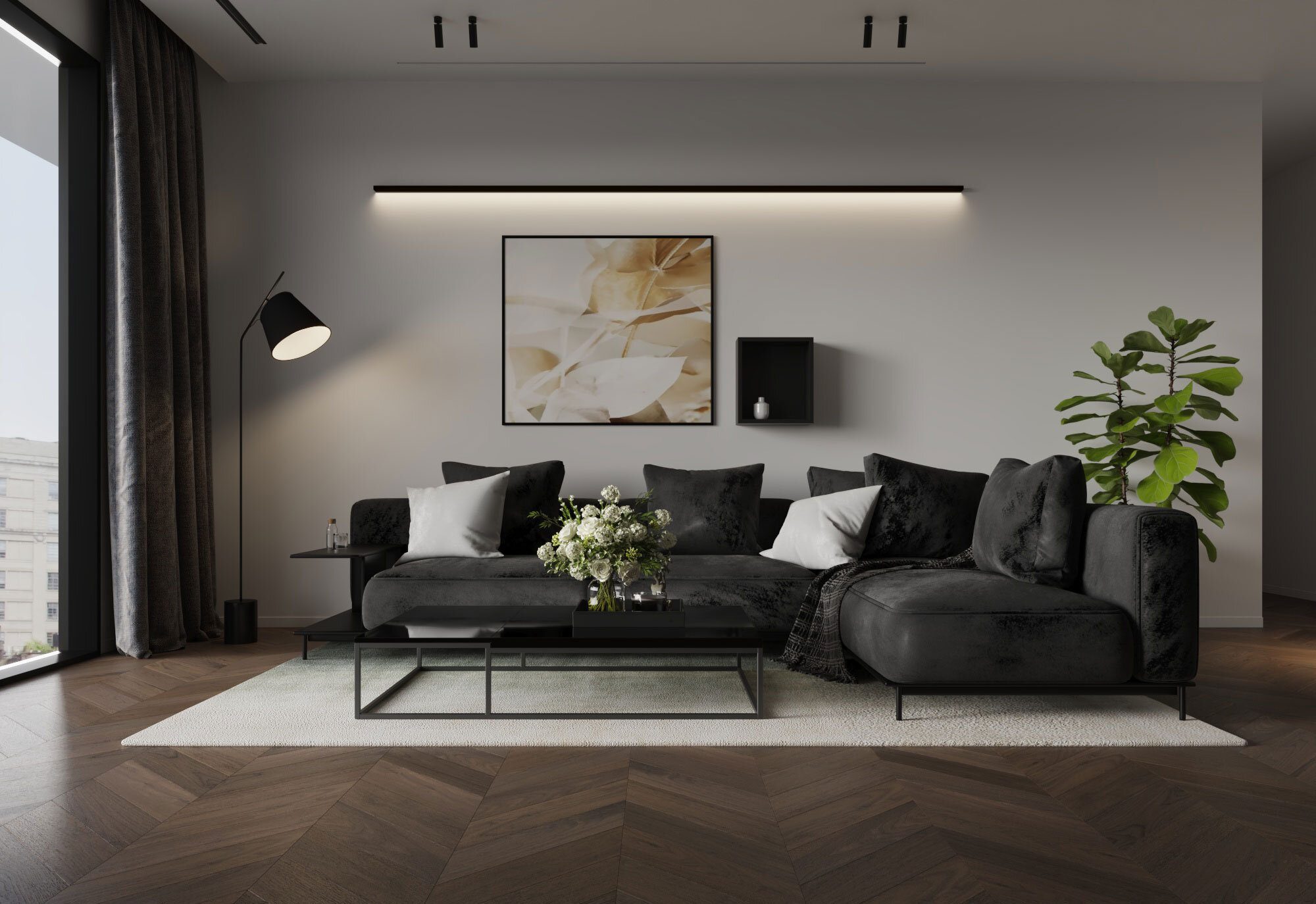 Walnut Chevron Flooring Esta AB extra matt lacquered – 3