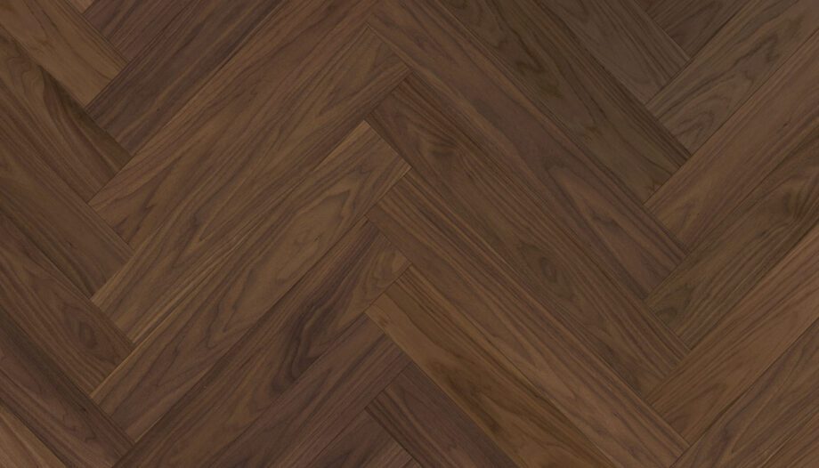 Walnut Herringbone Flooring Esta AB extra matt lacquered – close-up Walnut Herringbone Flooring Esta AB extra matt lacquered – 3