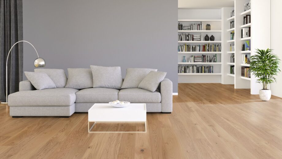 Parquet Tarkett, Pure, Oak Rustic Plank, 1-strip, 2 sides bevelled, brushed, Proteco Natura mat lacquer