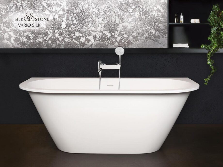 Bathtub PAA DECO WALL SILK matt silkstone (rounded corners A&D)