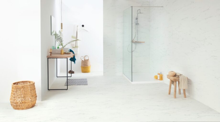 LVT Vinyl QUICK STEP, Ambient Click, Marble Carrara White, beveled