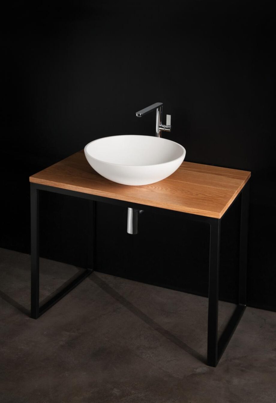 Washbasin PAA ROUND ON cast stone washbasin on surface