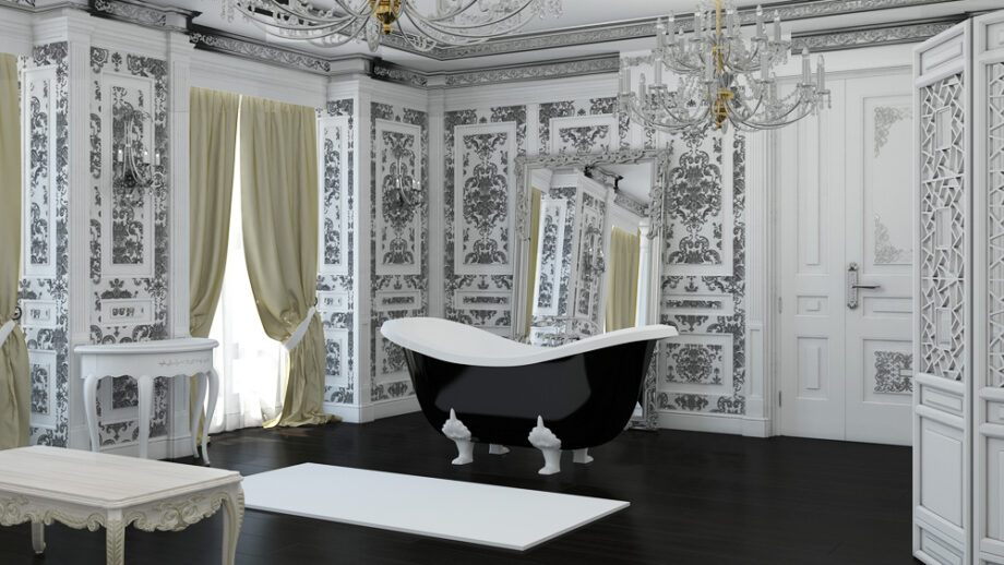 Bath Vispool Impero with white legs