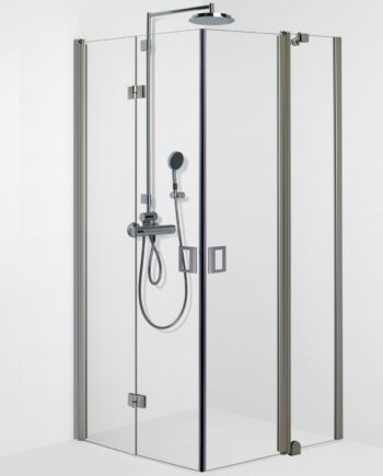 Shower corner (room divider) with folding door and half sized door FENIC 313X314