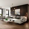 Parquet Walnut City, 1-strip, brushed, beveled, extra matte lacquer 5% – 2