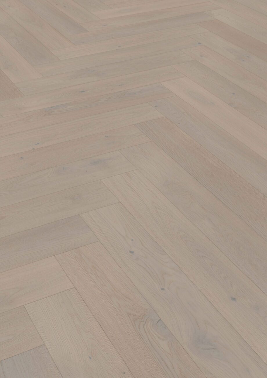 Herringbone Parquet Oak ter Hürne Light Grey, brushed, bevelled, extra matt lacquer – 2