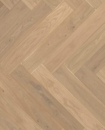 Parquet Oak, ter Hürne, raw oak herringbone, brushed, beveled, extra matt lacquered