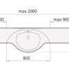 Washbasin PAA BETA cast stone 800-1000 mm – 3