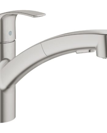 Single Lever Kitchen Mixer with Pull-Out Spray Grohe Eurosmart OHM, supersteel