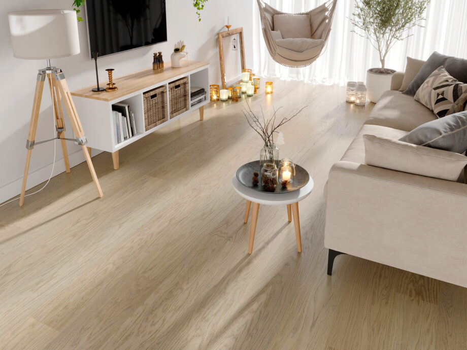 Parquet oak, nova elite sandstone, 1-strip, brushed, beveled, extra mat lacquer 5%