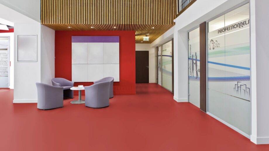 Linoleum floor Gerflor Uni Walton 0010 Pompeji Red