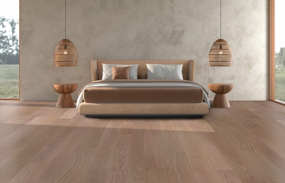 Parquet Oak Cla 4 sides beveled, brushed, matt lacquered