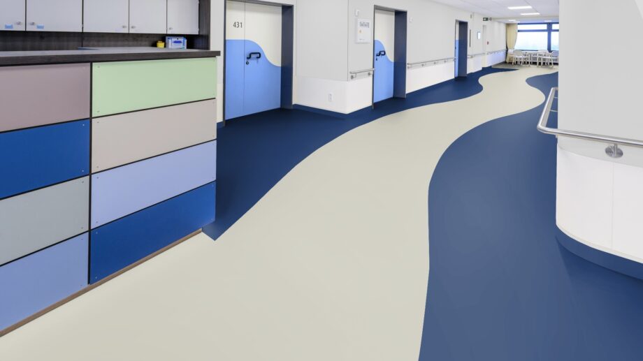 Linoleum floor Gerflor Uni Walton 0100 Ocean Blue