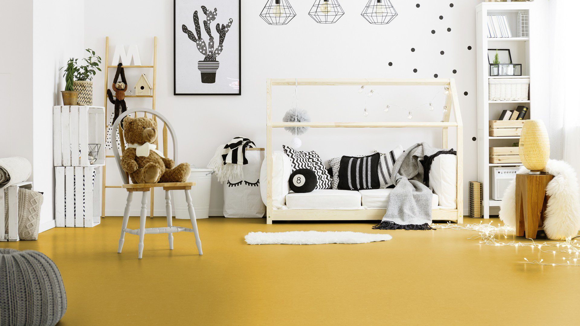 Linoleum floor Gerflor Colorette 0001 Banana Yellow – 3