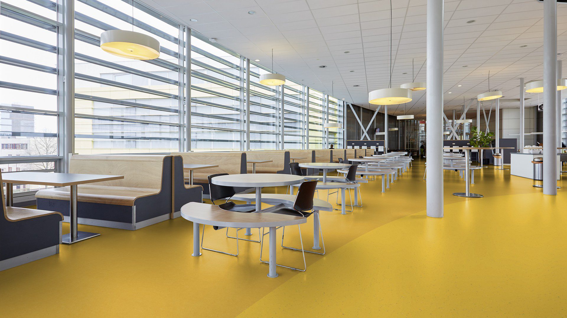 Linoleum floor Gerflor Colorette 0001 Banana Yellow – 4