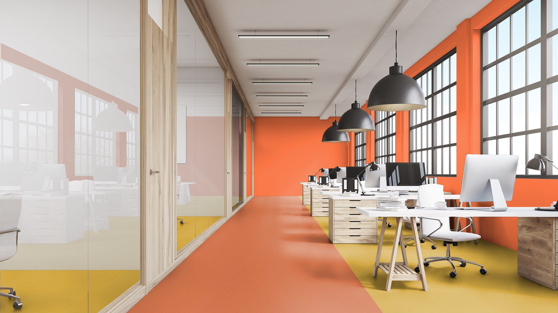 Linoleum floor Gerflor Colorette 0016 Deep Orange – 2