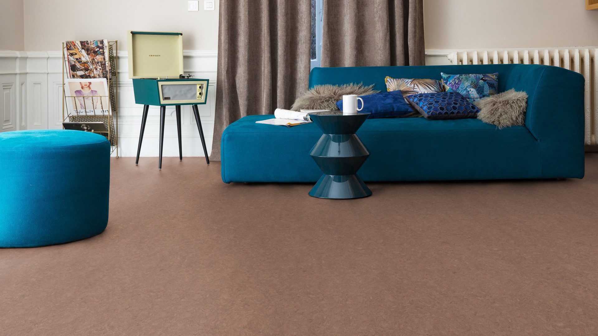 Linoleum floor Gerflor Marmorette 0003 Dark Brown – 5
