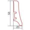Skirting boards veneered oak lacquered 20x58mm – 2