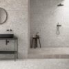Terrazzo effect matt porcelain floor tile Tau Clemon Silver, 60×60 and 60×120 cm, silver grey, R10, rectified – view 3 Terrazzo effect matt porcelain floor tile Tau Clemon Silver, 60x60 and 60x120 cm, silver grey, R10, rectified – 3