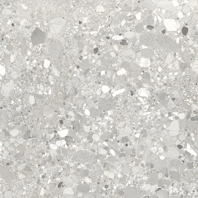Terrazzo effect matt porcelain floor tile Tau Clemon Silver, 60x60 and 60x120 cm, silver grey, R10, rectified – 4