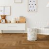herrinbone-floor-thede-and-witte-oak-slightly-knotty-brushed-beveled-oiled Herringbone floor Thede and Witte Oak slightly knotty brushed beveled oiled, installed in the children's room.