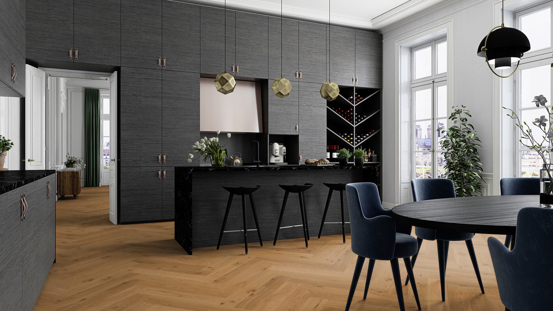 Herringbone flooring Oak Mix oil-waxed 140 mm – 11