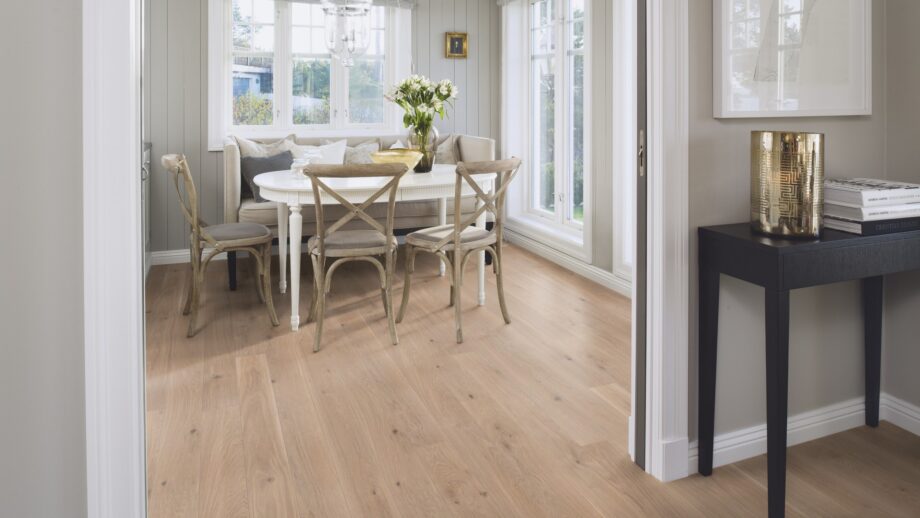 Parkett Bauwerk Casapark Tamm 35 Crema harjatud B-Protect ultra matt lakk paidaldatud 