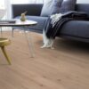 Parkett tamm Bauwerk Casapark 35 Crema harjatud heleda B-Protect lakiga viimistletud paigaldatud 